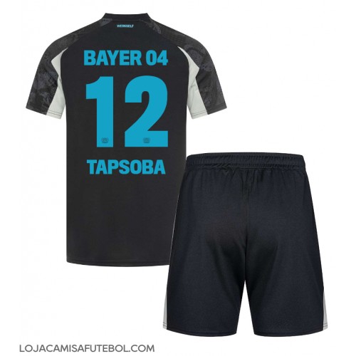 Camisa de Futebol Bayer Leverkusen Edmond Tapsoba #12 Equipamento Alternativo Infantil 2024-25 Manga Curta (+ Calças curtas)